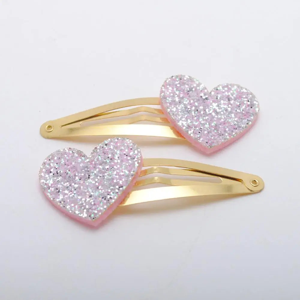 10 Stück/Los Kleine Mädchen-Haarspangen Glitzernde Herzchen Geburtstagsgeschenk Baby Mädchen Haar-Accessoires Kinder Haarspange für Kinder