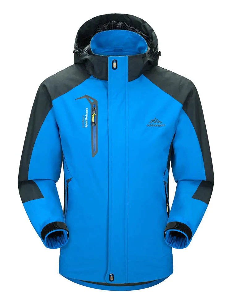 TRVLWEGO Camping Wanderjacke Herren Herbst Outdoor Sportmäntel Klettern Trekking Windbreaker Reise Wasserdichte Jacken Schwarz