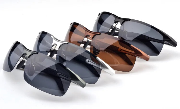 AORON Polarisierte Herren-Sonnenbrille für Autofahrer, Aluminium-Magnesium-Rahmen, Sport-Sonnenbrille, Fahrer-Retro-Brille, UV400, Blendschutz