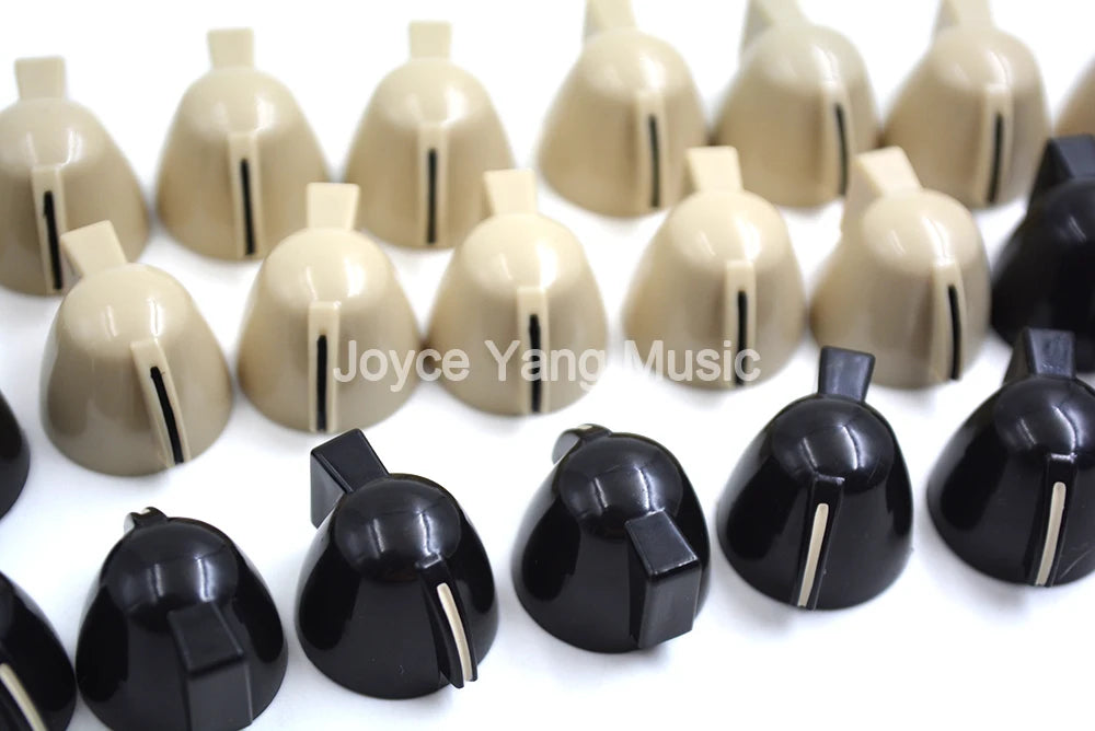 Niko 30pcs Black/Cream Chicken Head Electric Guitar Effect Pedal Knobs Guitar Amplfier Control Knobs