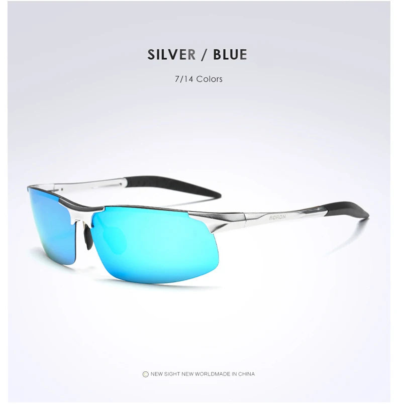 AORON Polarisierte Herren-Sonnenbrille für Autofahrer, Aluminium-Magnesium-Rahmen, Sport-Sonnenbrille, Fahrer-Retro-Brille, UV400, Blendschutz