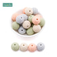 Bopoobo 10 Stück Silikonperlen Baby-Beißring Runde Spiralperlen Lebensmittelqualität 15mm DIY Gewindebohrung BPA-freie Perlen Baby-Beißringe