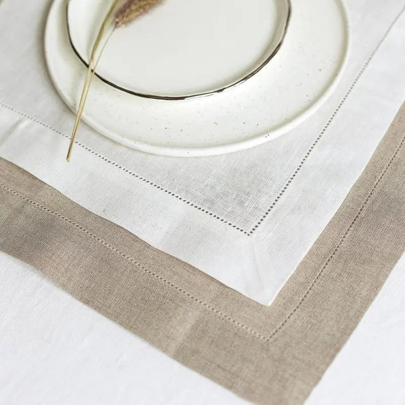 12 Pieces White Napkins Hemstitched Cocktail Napkin For Party Wedding Table Cloth Linen Napkins Fabric Cotton Dinner Napkin