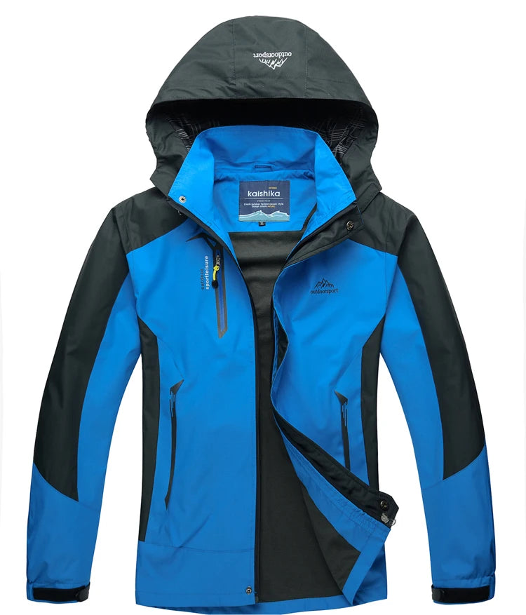 TRVLWEGO Camping Wanderjacke Herren Herbst Outdoor Sportmäntel Klettern Trekking Windbreaker Reise Wasserdichte Jacken Schwarz