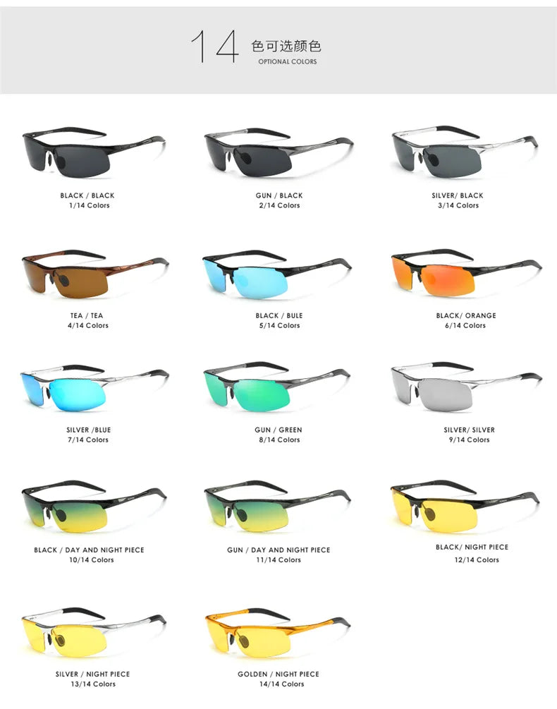 AORON Polarisierte Herren-Sonnenbrille für Autofahrer, Aluminium-Magnesium-Rahmen, Sport-Sonnenbrille, Fahrer-Retro-Brille, UV400, Blendschutz