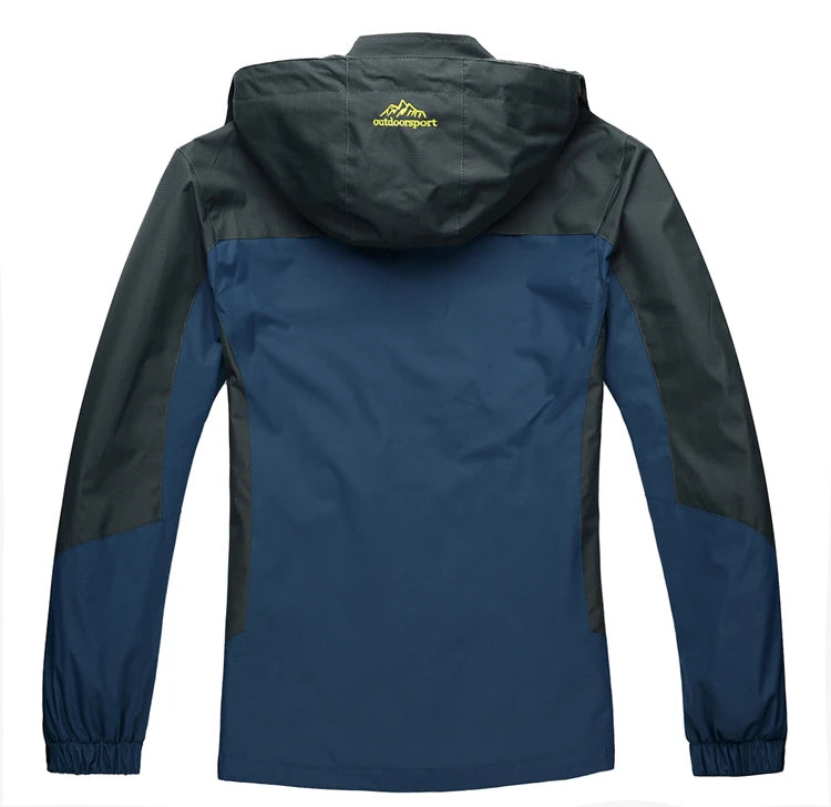 TRVLWEGO Camping Wanderjacke Herren Herbst Outdoor Sportmäntel Klettern Trekking Windbreaker Reise Wasserdichte Jacken Schwarz