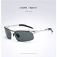 AORON Polarisierte Herren-Sonnenbrille für Autofahrer, Aluminium-Magnesium-Rahmen, Sport-Sonnenbrille, Fahrer-Retro-Brille, UV400, Blendschutz