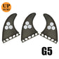 Surfbrett Flossen Set Tri Finnen UPSURF Future S/M/L Honeycomb Fiberglas Orange/Gelb/Blau/Grau/Grün mit schwarzem Logo Funboard Finnen
