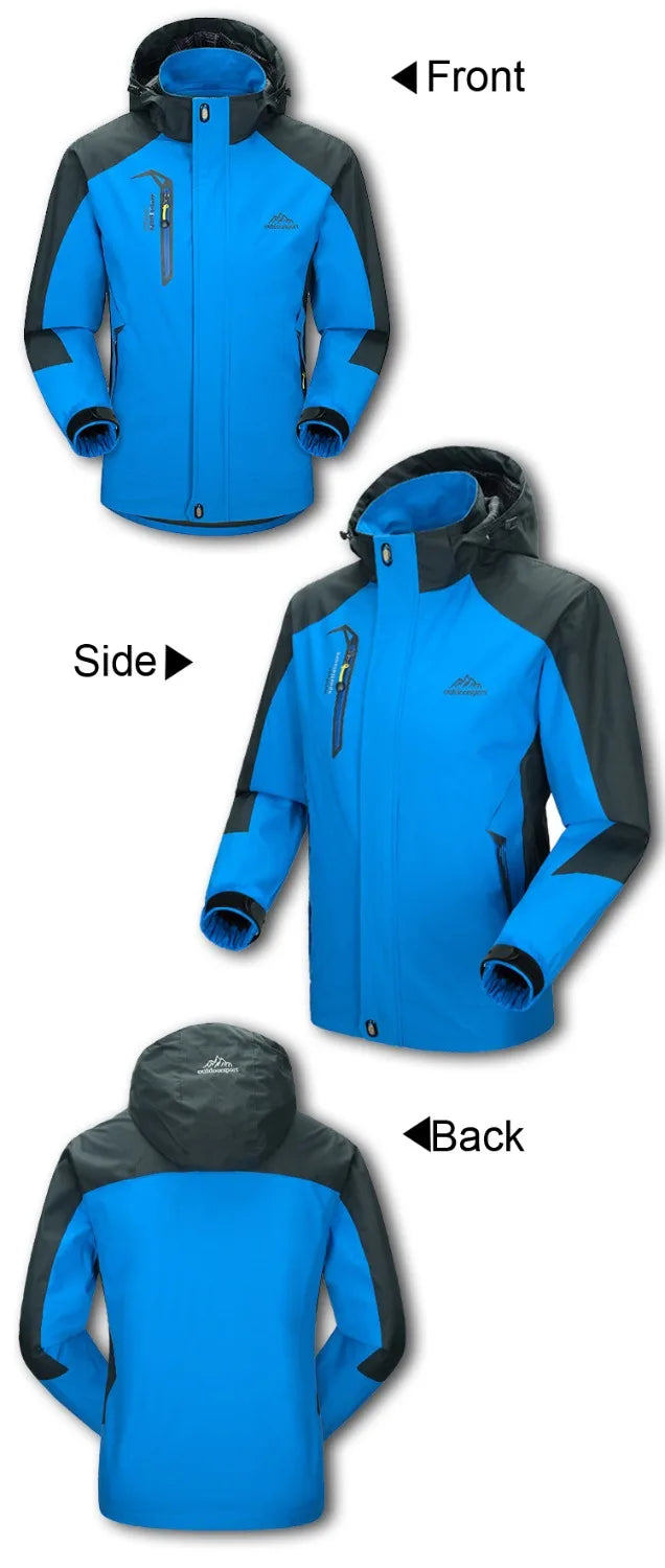 TRVLWEGO Camping Wanderjacke Herren Herbst Outdoor Sportmäntel Klettern Trekking Windbreaker Reise Wasserdichte Jacken Schwarz