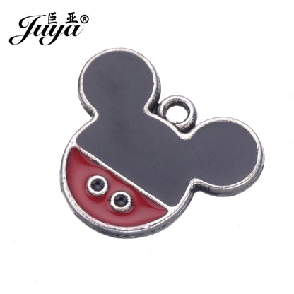 JUYA 15pcs Enamel Mouse Charm Pendants For Jewelry Making Women Kids DIY Necklace Handmade Findings Crafts Accessories