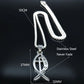 Ichthys Jesus Fisch Kreuz Christus Gott Anhänger Halskette für Frauen Männer Edelstahl Goldfarbe Christliche Kette Schmuck N1482S02