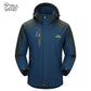 TRVLWEGO Camping Wanderjacke Herren Herbst Outdoor Sportmäntel Klettern Trekking Windbreaker Reise Wasserdichte Jacken Schwarz