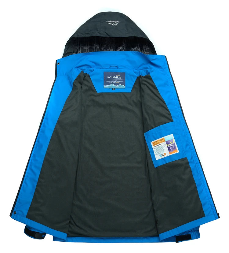TRVLWEGO Camping Wanderjacke Herren Herbst Outdoor Sportmäntel Klettern Trekking Windbreaker Reise Wasserdichte Jacken Schwarz
