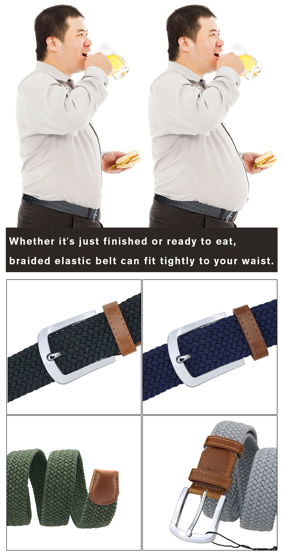 MaiKun Herren Gürtel für Männer Gürtel Metallschnalle Elastischer Herren Gürtel Militärtaktischer Gürtel