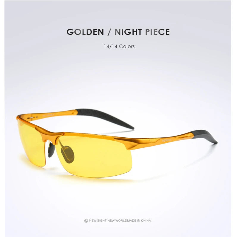 AORON Polarisierte Herren-Sonnenbrille für Autofahrer, Aluminium-Magnesium-Rahmen, Sport-Sonnenbrille, Fahrer-Retro-Brille, UV400, Blendschutz