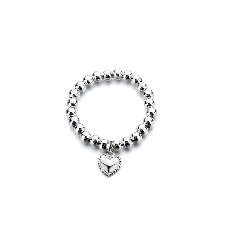 Handgewebter Liebesperlenring Mode Damen Herren Runder Kugelperlen verstellbarer Retro-Ring Schmuck