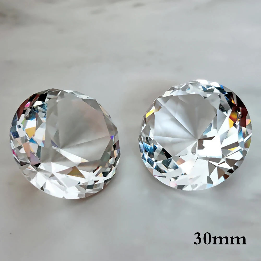 30mm Klarer Kristall Diamantform Briefbeschwerer Edelstein Display Hochzeit Weihnachtsgeschenk Ornament