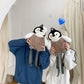 Niedlicher Pinguin-Plüschrucksack für Mädchen, Khaki Pinguin-Plüsch-Umhängetasche, bestes Geburtstagsgeschenk für Mädchen, weiche kleine Tasche
