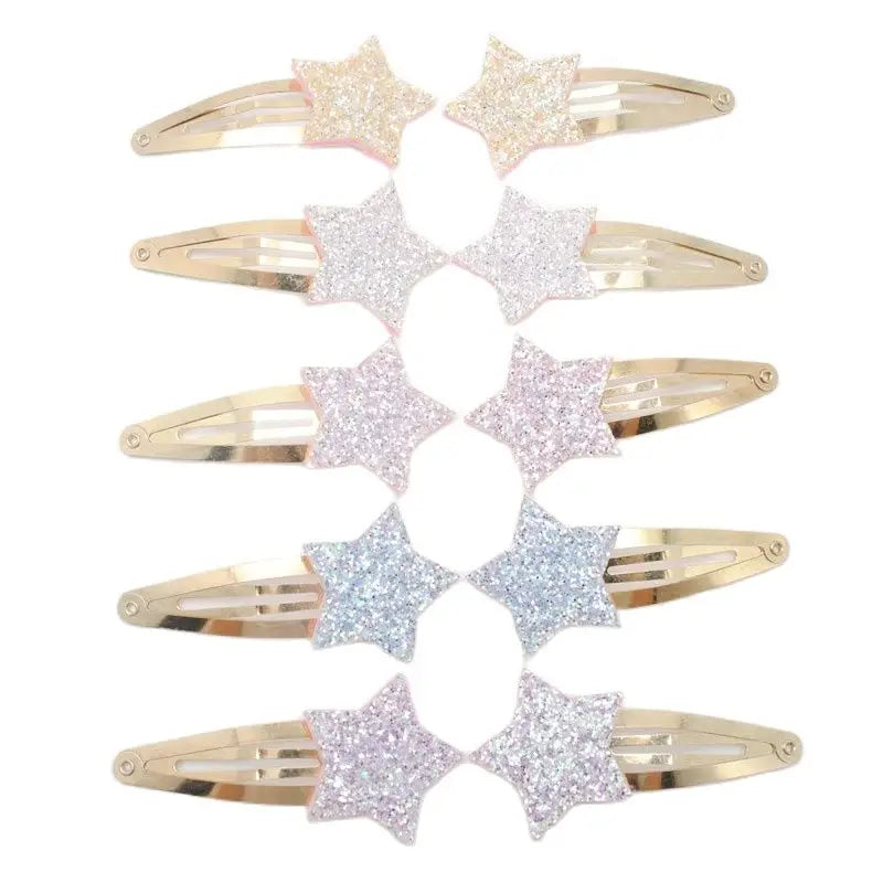 10 Stück/Los Kleine Mädchen-Haarspangen Glitzernde Herzchen Geburtstagsgeschenk Baby Mädchen Haar-Accessoires Kinder Haarspange für Kinder