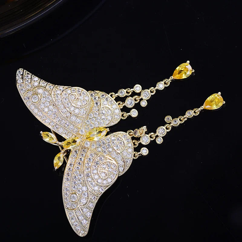 Süße Schmetterlingsdame Brosche Weihnachtsgeschenk Schmuck Luxus Zirkon Brosche Damen Mode Insekten Anhänger Brosche