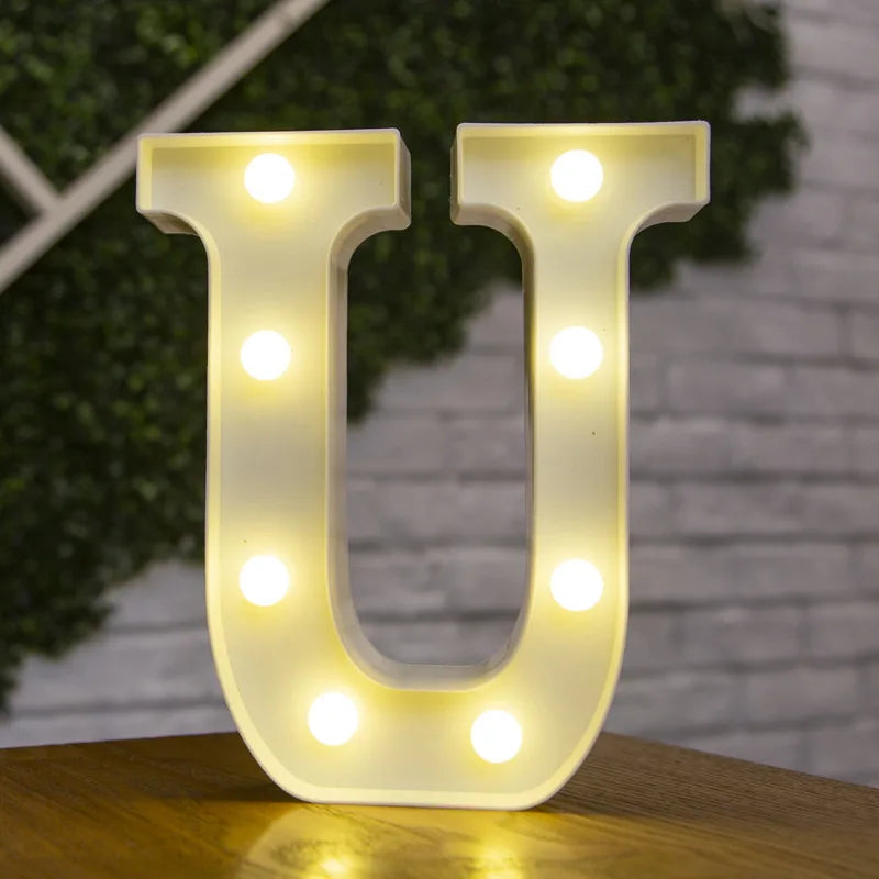 Letter Alphabet LED Lights Luminous Number Lamp Decor Battery Night Light for Home Wedding Birthday Christmas Party Decoration