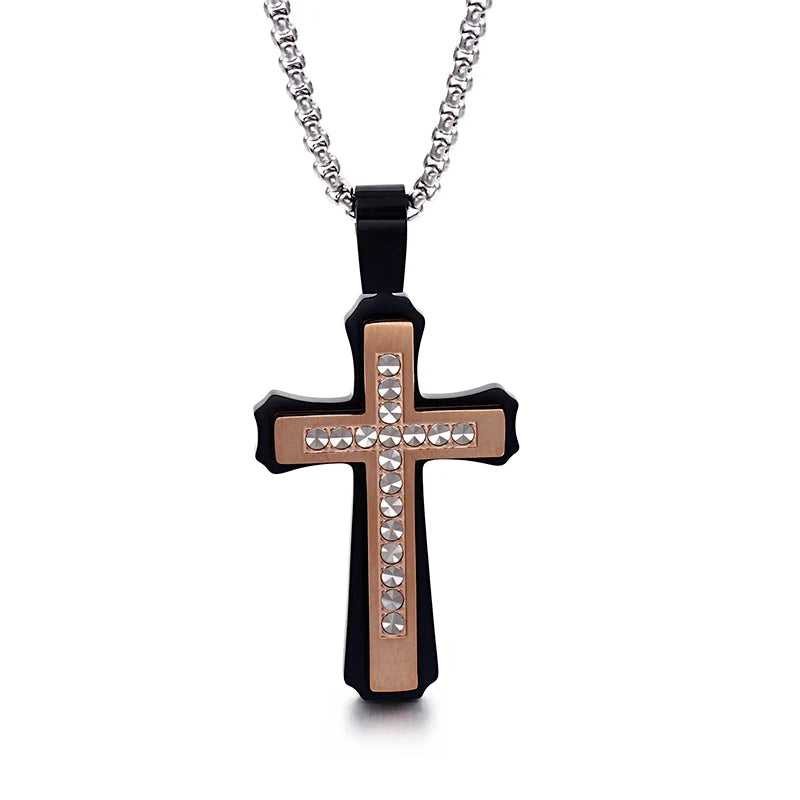 Kalen Mode Kreuz Halsketten Für Männer Hochglanzpoliert 50cm Edelstahl Kreuz Schmuck Halskette Männlich Günstiger Schmuck