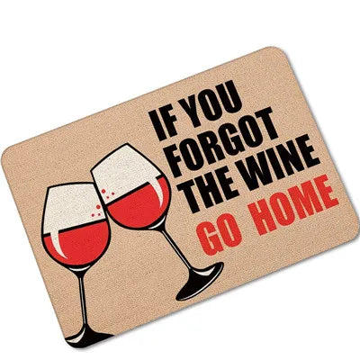 Humorous Funny Doormat Saying Quotes If You Forgot The Wine Go Home Floor Mats Non-slip Kitchen Rugs Bathroom Christmas Gift