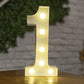 Letter Alphabet LED Lights Luminous Number Lamp Decor Battery Night Light for Home Wedding Birthday Christmas Party Decoration