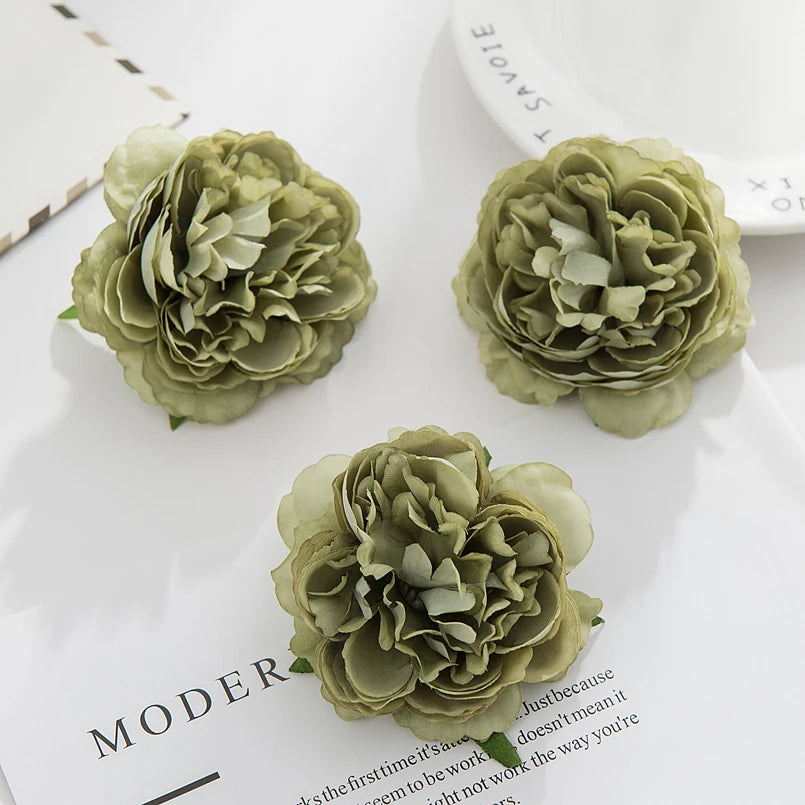 5 Stück Seidenpfingstrosen Kopf Wand Hochzeit Braut Accessoires Ausverkauf Geschenke Party Heim Dekor Weihnachtskranz Künstliche Rosen Blumen