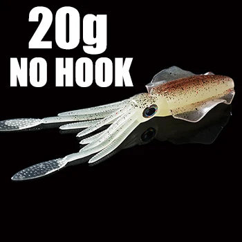 SUNMILE Angel-Gummiköder Tintenfisch 20g/60g/80g/100g/120g/150g Leuchtend/UV-Tintenfisch-Jig Angelköder für Meeresangeln Wobbler Köder