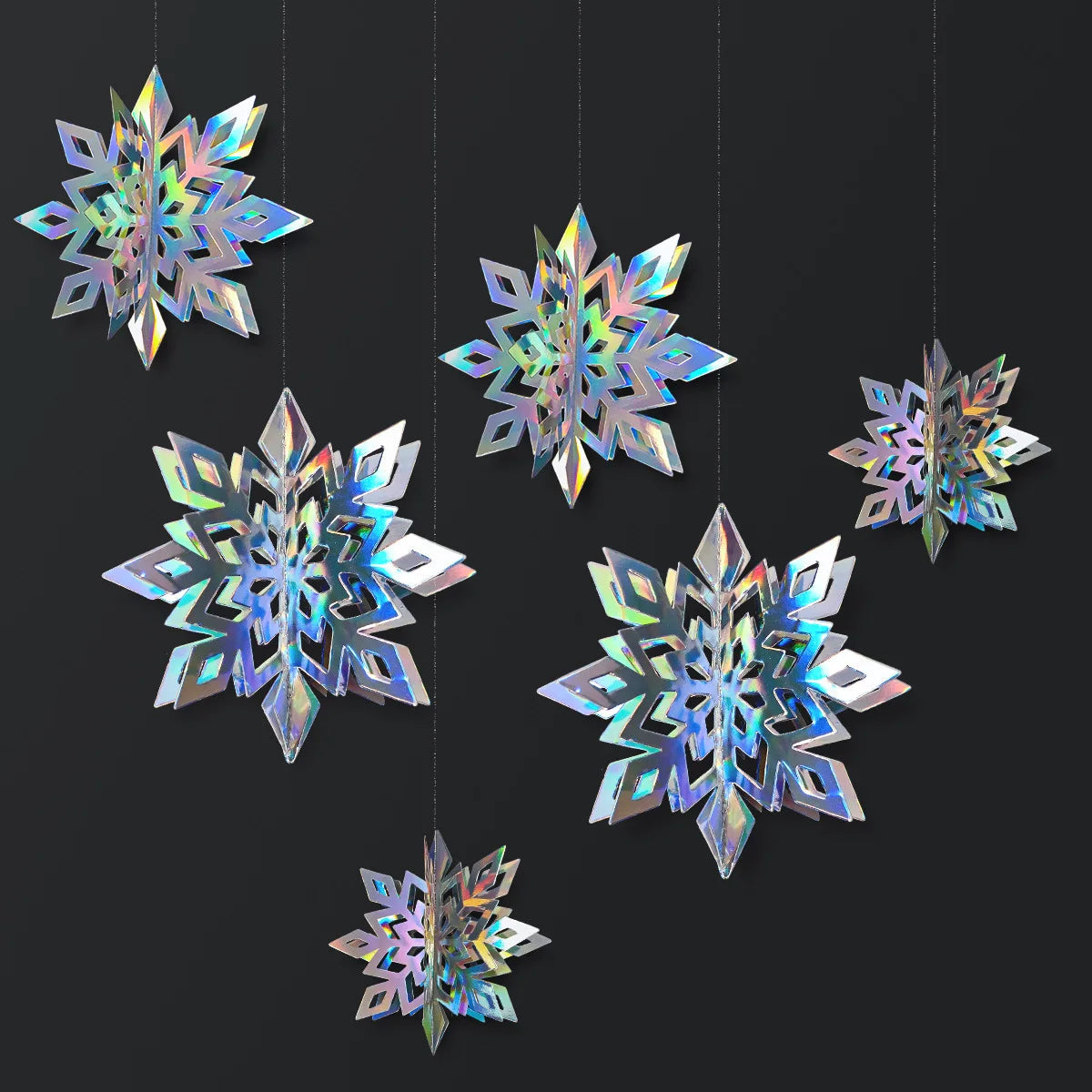 3D Künstliche Schneeflocken Papiergirlande Banner Weihnachtsdekorationen für Zuhause Winter Geburtstagsfeier Falscher Schnee Neujahrsornamente
