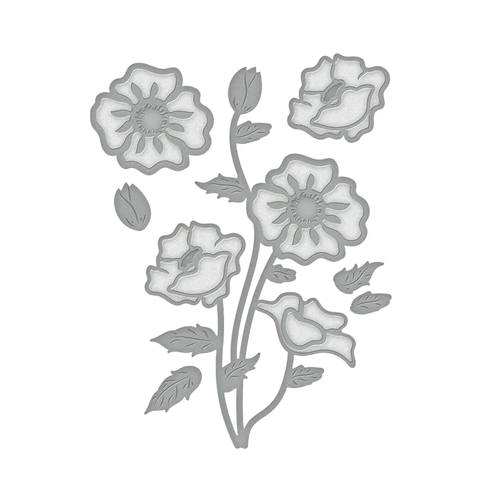 Remembrance Flower Metal Cutting Dies Stencil Scrapbooking Embossing Cards DIY Christmas Navidad Die Cuts for Card Making