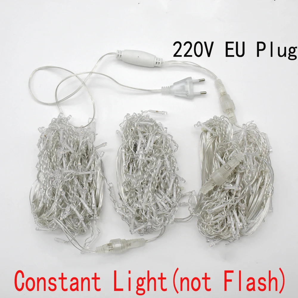 Christmas Decorations For Home Outdoor LED Curtain Icicle String Light Street Garland On The House Winter 220V 5m Droop 0.6-0.8m