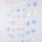 Laser Silber Papier Stern Girlande Banner Happy Birthday Party Dekoration Mädchen Junge Babyparty Hochzeit Wandbehang Dekor