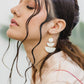 Saigon 16K Gold Plated Geometric Statement Buffalo Horn Earrings