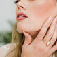 Ve Tinh 16K Gold-Plated Brass Buffalo Horn Crescent and Bar Ring