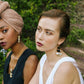Saigon 16K Gold Plated Geometric Statement Buffalo Horn Earrings