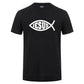 Jesus Fisch Christus bedrucktes T-Shirt für Männer und Frauen, christlicher Jesus-Glaube, inspirierende Mode-Marken-T-Shirts, T-Shirt Herren Kleidung