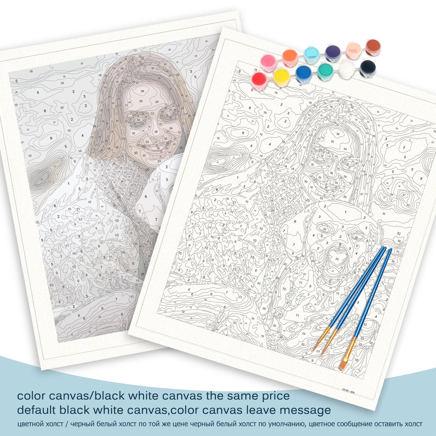 24/36 Farben Personalisiertes Malen nach Zahlen Foto Custom DIY Ölgemälde nach Zahlen Bild Leinwand Porträt Familie Kinder Foto