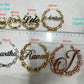 DOREMI Stainless Steel Bamboo Hoop Earrings Customize Name Earrings Bamboo Style Custom Hoop Earring With Statement Words Number
