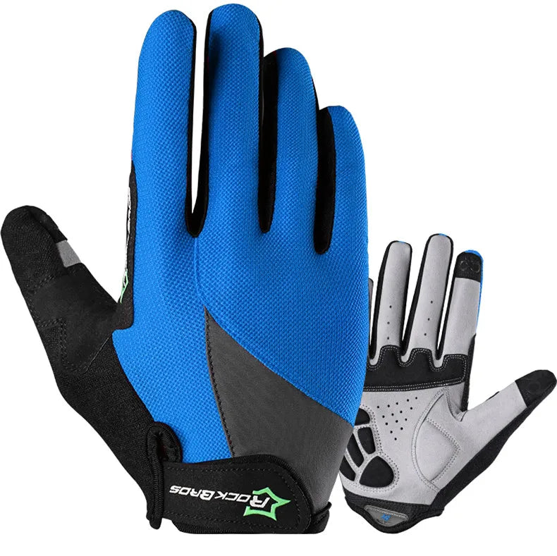 ROCKBROS Fahrradhandschuhe Schwammpolster Lange Finger Motorradhandschuhe für Fahrrad Mountainbike Handschuhe Touchscreen MTB Handschuhe