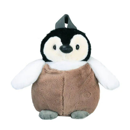 Niedlicher Pinguin-Plüschrucksack für Mädchen, Khaki Pinguin-Plüsch-Umhängetasche, bestes Geburtstagsgeschenk für Mädchen, weiche kleine Tasche