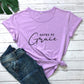 Saved By Grace 100% Baumwolle T-Shirt Damen Religiöses Christliches Bibel Top T-Shirt Lässig Jesus Religion Glaube T-Shirt Camiseta