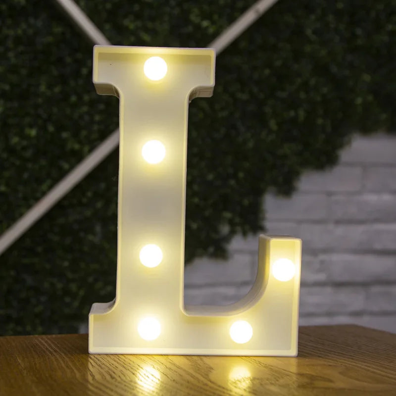 Letter Alphabet LED Lights Luminous Number Lamp Decor Battery Night Light for Home Wedding Birthday Christmas Party Decoration