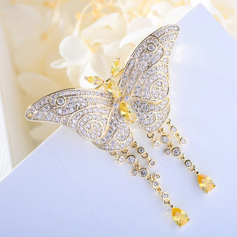Süße Schmetterlingsdame Brosche Weihnachtsgeschenk Schmuck Luxus Zirkon Brosche Damen Mode Insekten Anhänger Brosche
