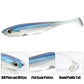 Dr.Fish 5/6 Stück Angelköder Weichplastik Silikonköder Paddelschwanz Shad Wurm Swimbait Süßwasser Barsch Forelle 70mm 80mm 100mm