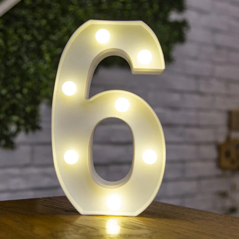 Letter Alphabet LED Lights Luminous Number Lamp Decor Battery Night Light for Home Wedding Birthday Christmas Party Decoration