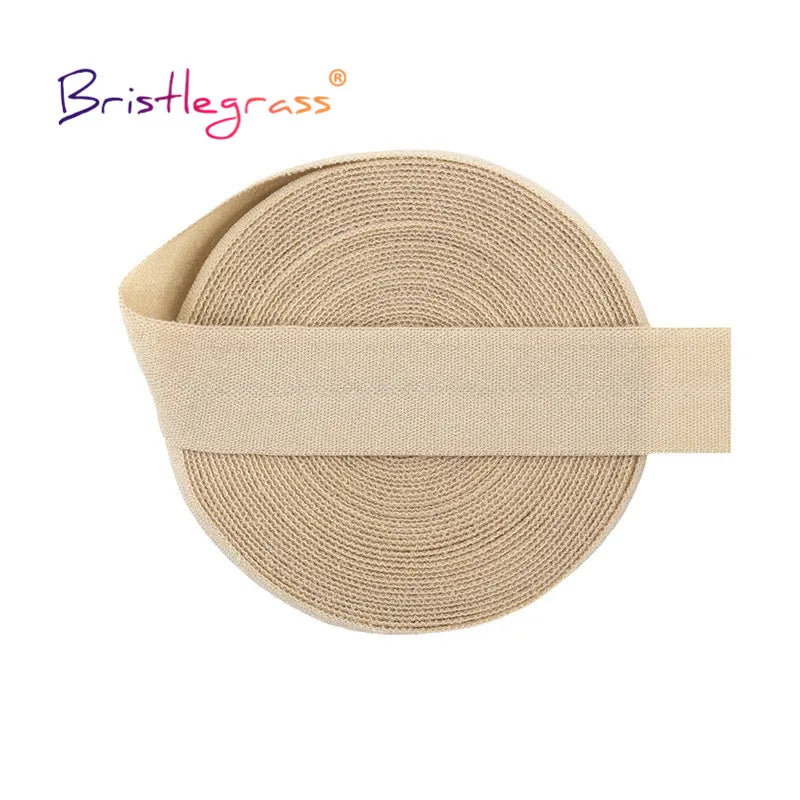 BRISTLEGRASS 2 5 10 Yard 5/8" 15mm Einfarbig Matt Nicht Glänzend Falzgummi FOE Spandex Band Stirnband Unterwäsche Kleid Nähen Borte