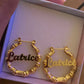 DOREMI Stainless Steel Bamboo Hoop Earrings Customize Name Earrings Bamboo Style Custom Hoop Earring With Statement Words Number