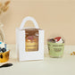 StoBag 10 Stück Cupcake-Box mit Klarsichtfenstergriffen Kuchengeschenke Geburtstag Weihnachtsfeier & Event Handgemachte Dessert-Lebensmittel 1 Loch